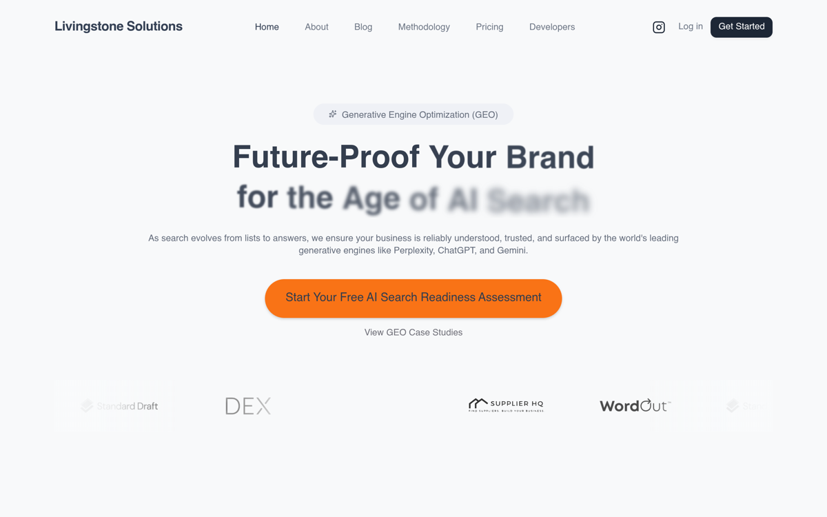 Livingstone GEO Agency — Authority-Proof AI Visibility website preview