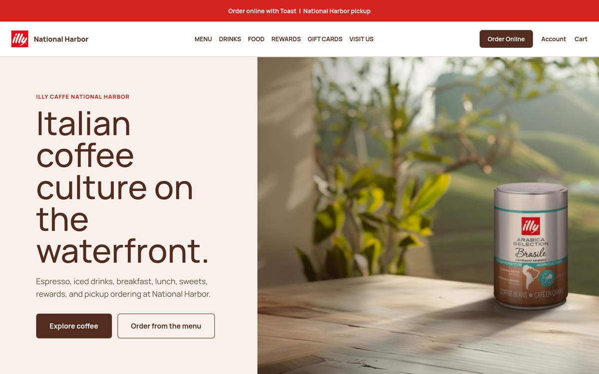 illy Caffe National Harbor - Cafe Platform & Operations website preview